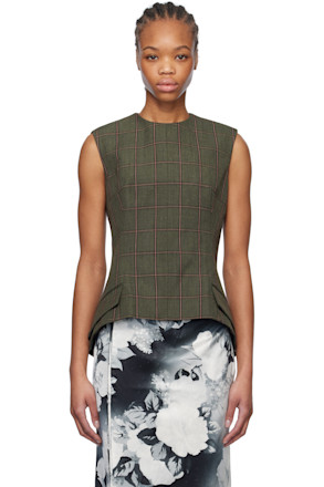 Khaki Blazer Top