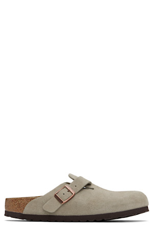 Taupe Narrow Boston Soft Footbed Slip-on Loafers