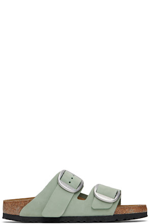 Green Narrow Arizona Big Buckle Sandals