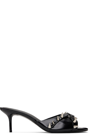 Black Heart Heeled Sandals