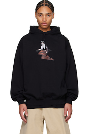 SSENSE Exclusive Black Printed Office Girl Hoodie