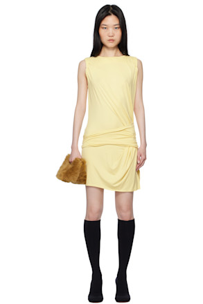 Yellow Draped Minidress