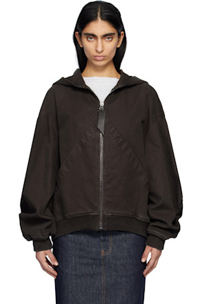 Brown Hooded Bomber Jacket