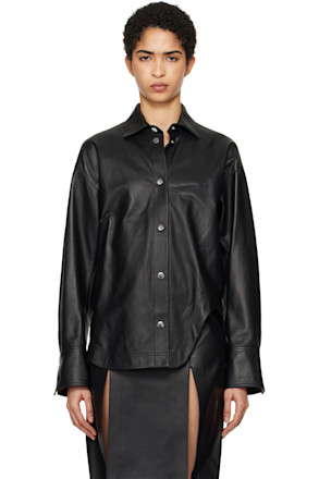 Black Eliza Leather Shirt