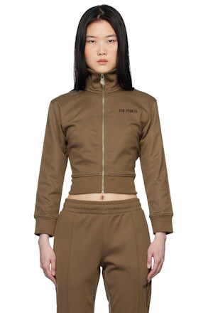 Brown Bonded Logo Track Jacket