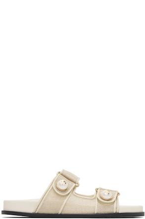 Off-White & Gold Fayence Sandals