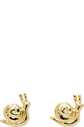 Gold Snail Stud Earrings