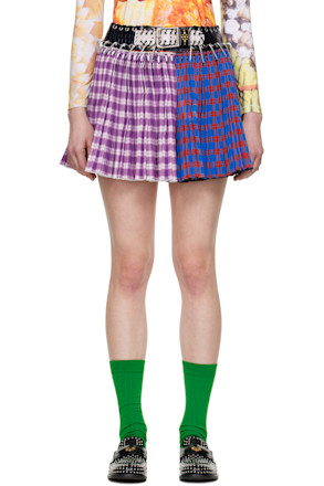 Blue & Purple Pommel Carabiner Mini Skirt