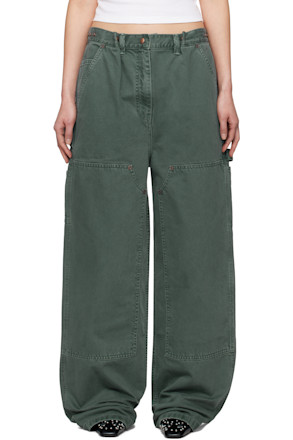 Green Loose Leg Industrial Jeans