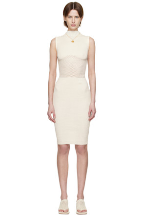 Off-White Honeycomb Midi Dress