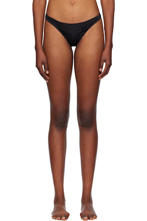 Black Quilted Luxe Thong