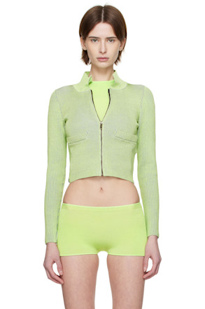 Green Tracksuit Zip-Up Sweater