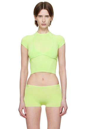 Green Knitted Malley Bra & Jia Baby T-shirt