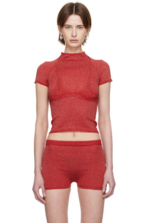 SSENSE Exclusive Red Knitted Malley Bra & Jia Baby T-shirt Set