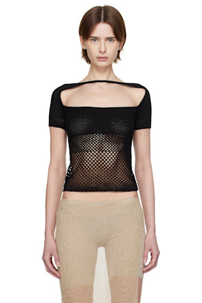 Black Band Fishnet Top