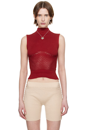 SSENSE Exclusive Red Honeycomb Sleeveless Top