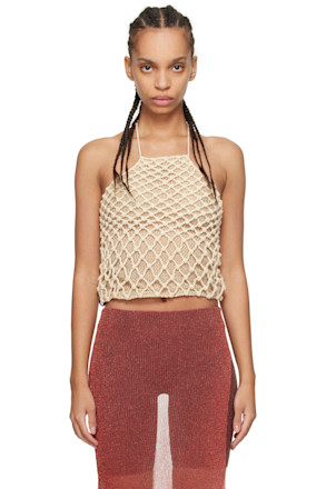 SSENSE Exclusive Beige High Halter Neck Top