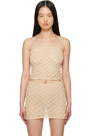 Beige Macramist Tube Top