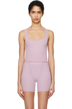 Purple Cotton Rib Tank Top