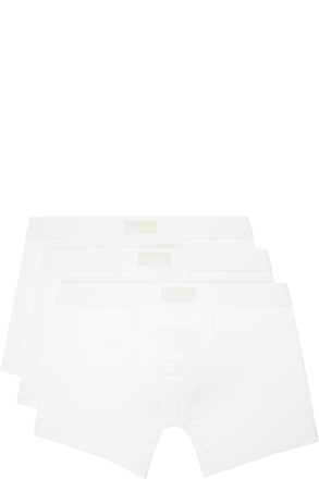 Three-Pack White SKIMS Cotton 5" Boxer Briefs