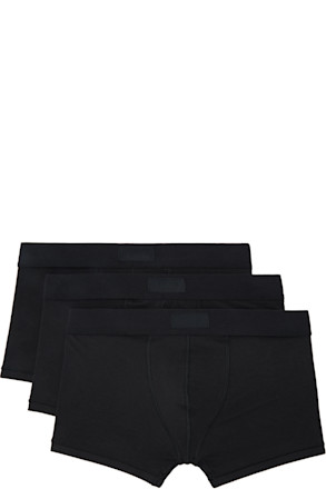 Three-Pack Black SKIMS Cotton 3" Boxer Briefs