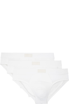 Three-Pack White SKIMS Cotton Briefs
