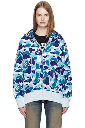 Blue ABC Camo Shark Full Zip Hoodie