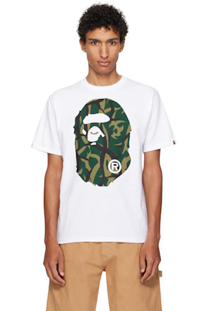 White Trial Camo Big Ape Head T-shirt