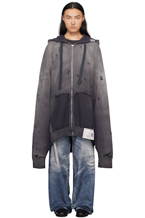 Black Sun Faded Huge Zip-Up Hoodie