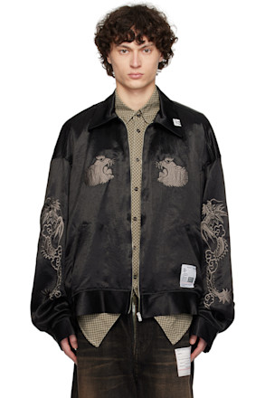 Black Collared Souvenir Jacket