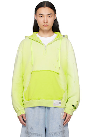 Yellow Sun Faded Half Zip-Up Hoodie