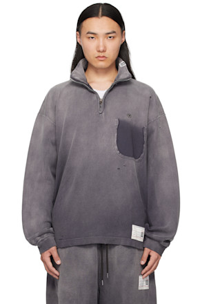 Black Sun Faded Quarter Zip-Up Sweatshirt