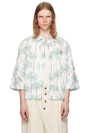 White & Green La Croisière 'The Canevas short-sleeve' Shirt