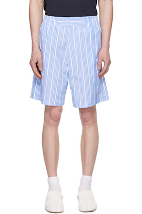 White & Blue La Croisière 'The Aloe' Shorts
