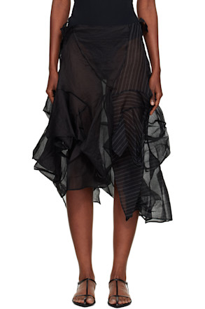 Black Darts 3D Midi Skirt