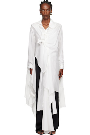 White Draped Blouse