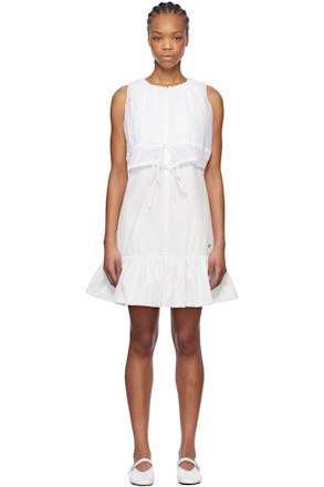 White Sheer Layered Minidress