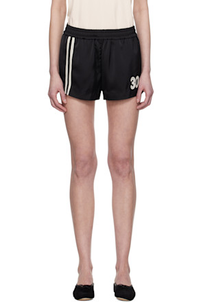 Black Line Satin Shorts