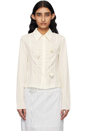 Off-White Corsage Shirring Shirt