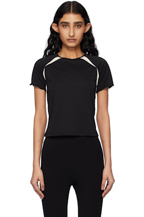 Black Frill Backless T-shirt
