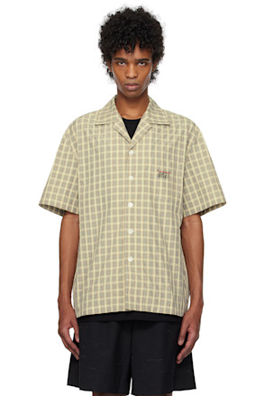 Beige Check Half Sleeve Shirt