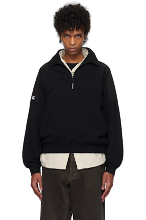 Black Half Zip-Up Sweatshirt