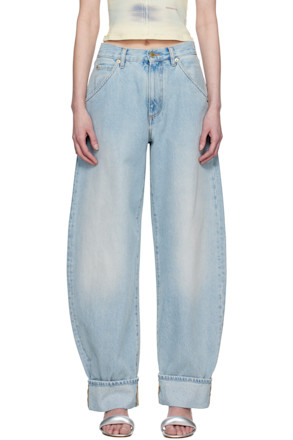 Blue Khris Barrel Leg Jeans