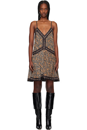 Black & Orange Danielle Minidress