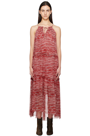 Red Alita Chiffon Maxi Dress