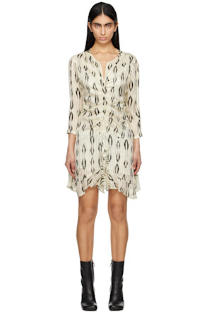 Beige & Black Octavia Minidress