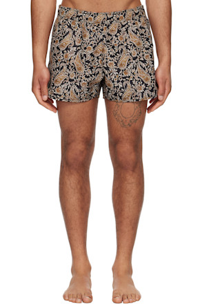 Black & Brown Vicente Swim Shorts