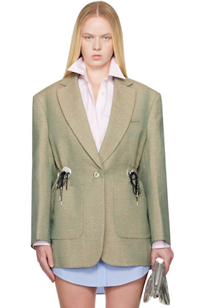 Green Mottled Wool Blazer