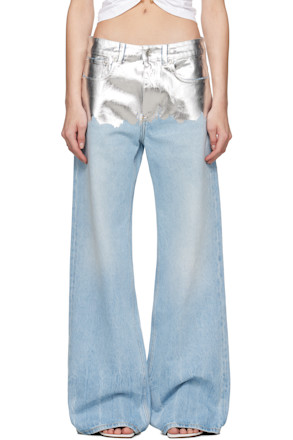 Blue & Silver Baggy Jeans