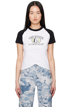 White & Black Horse Billboard Raglan T-shirt